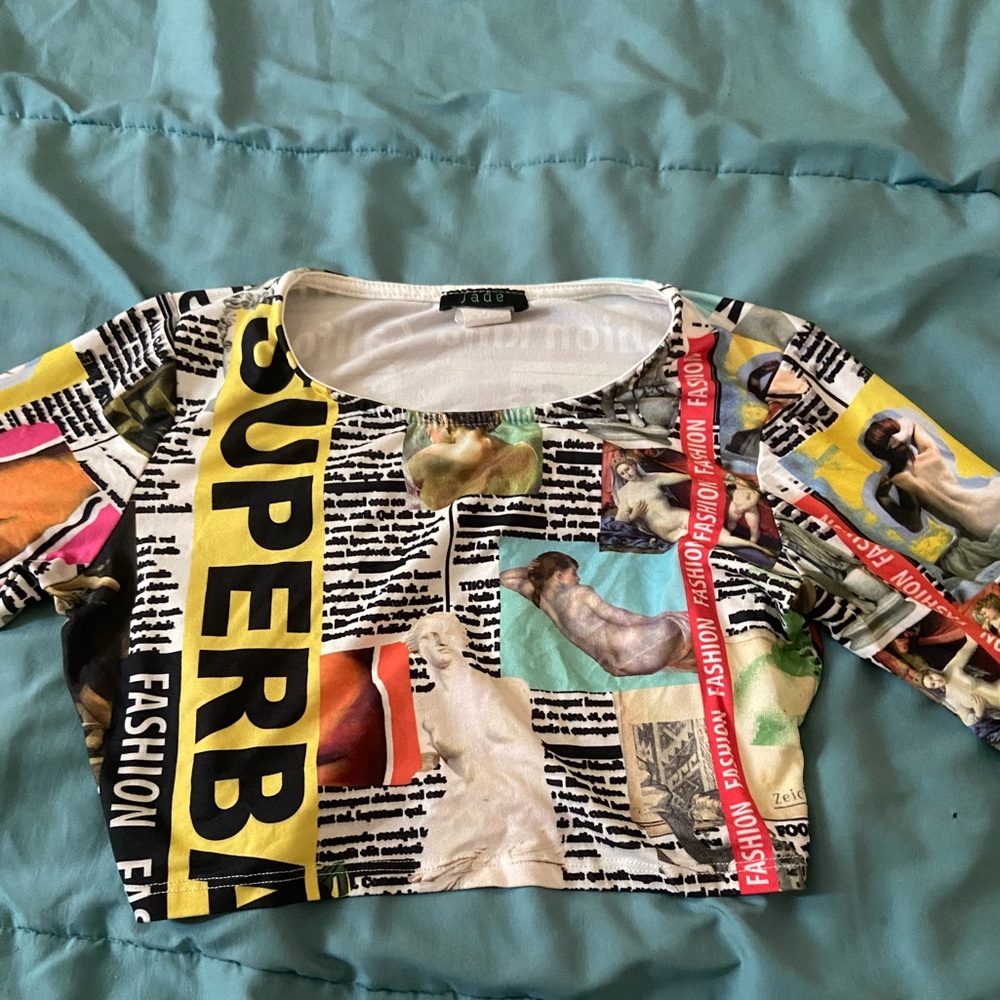 A long sleeve crop top